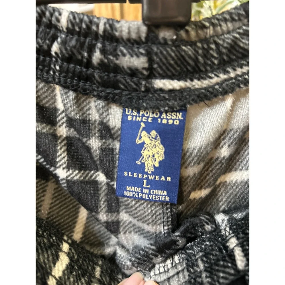 US Polo Assn Mens Plaid Flannel Pajama Pants Sleepwear‎ Lounge Size L